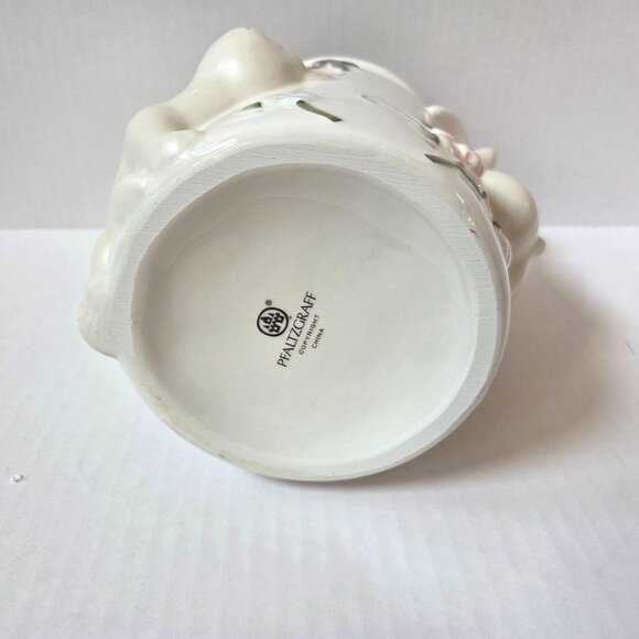 Pfaltzgraff Tea Rose Collection Cat Milk Bottle Utensil Crock w/Utensils NEW - Picture 7 of 9